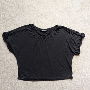 SHEIN Black Boxy Crop Top Short Sleeve